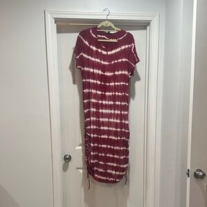 Lane Bryant Burgundy Tie-Dye Midi Dress
